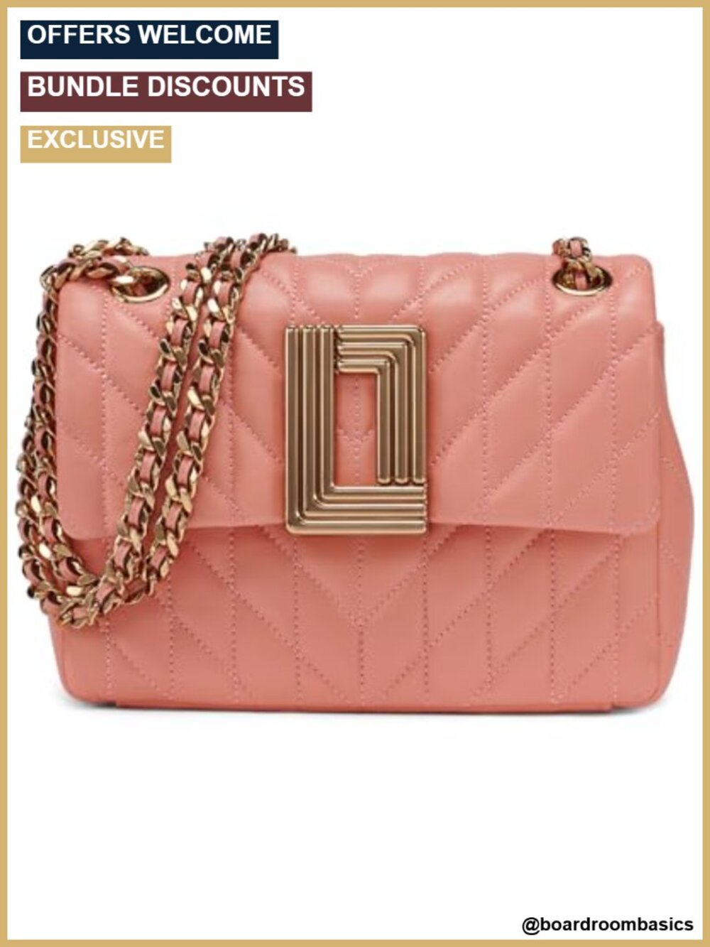 Karl Lagerfeld Paris Leather Crossbody Bag Chain Strap